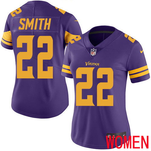 Minnesota Vikings 22 Limited Harrison Smith Purple Nike NFL Women Jersey Rush Vapor Untouchable